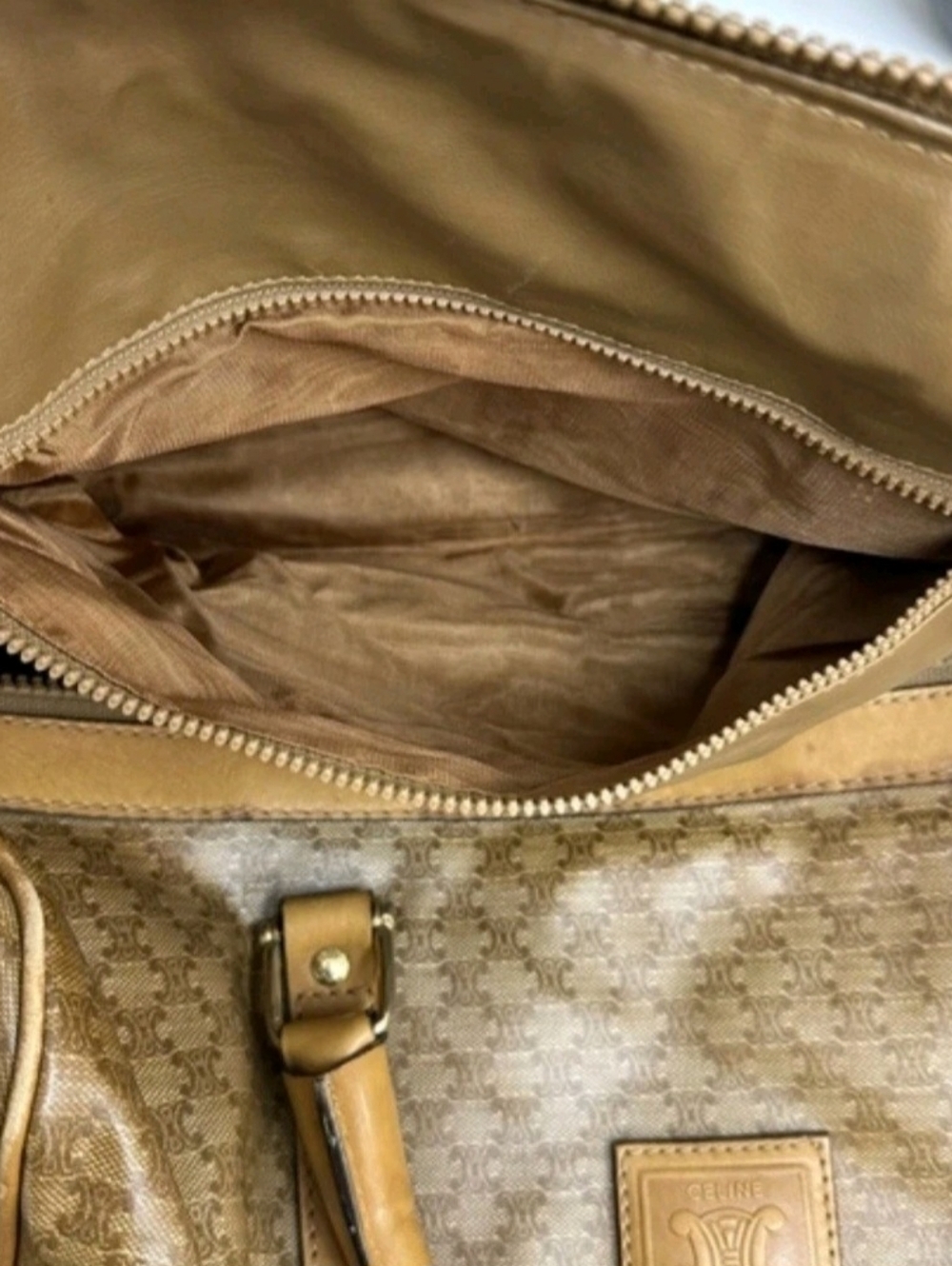 Celine Macadam Brown Unisex Leather Boston / Travel Bag - Picture 13 of 15